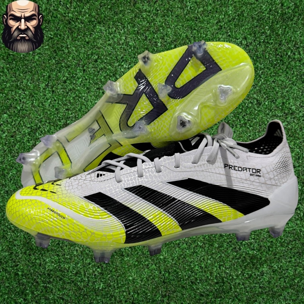 Adidas Predator Elite FG White Black Lucid Soccer Cleats JI1082 Men's Size 6